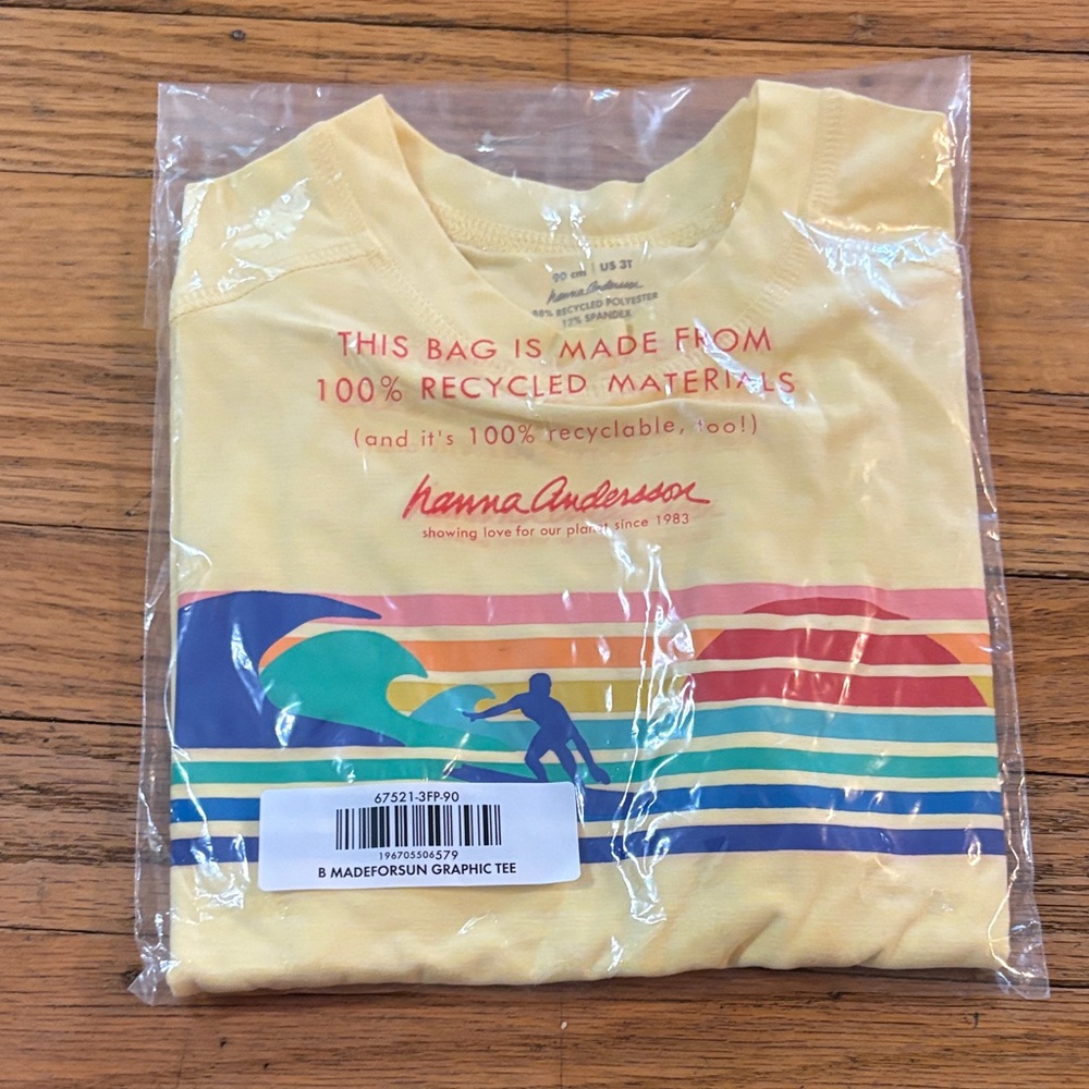 *Hanna Andersson Yellow Surf Graphic Rashguard - Picture 4 of 4